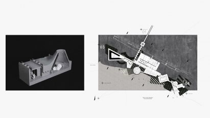 Render and floorplan of a building