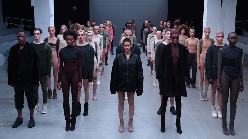 Image of models at Yeezy fashion show