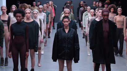 Models at Yeezy fashion show for Adidas