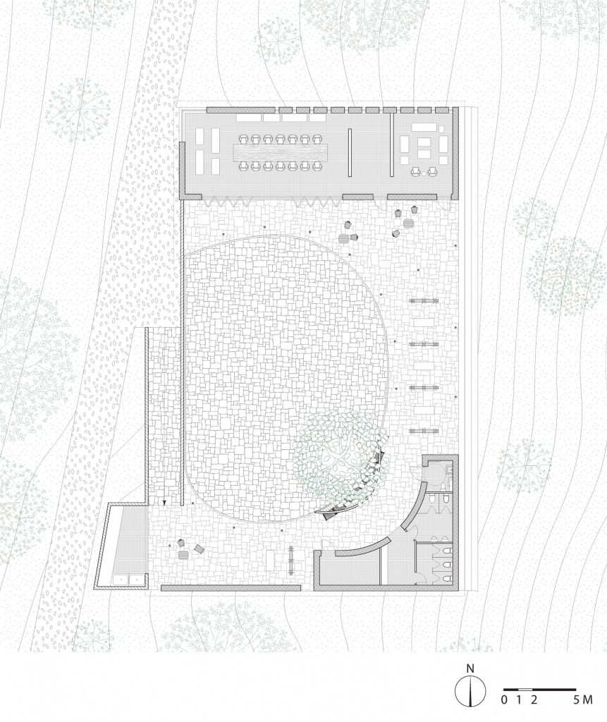 Ground floor plan at Yong'an Village Community Hub by Archi-Union