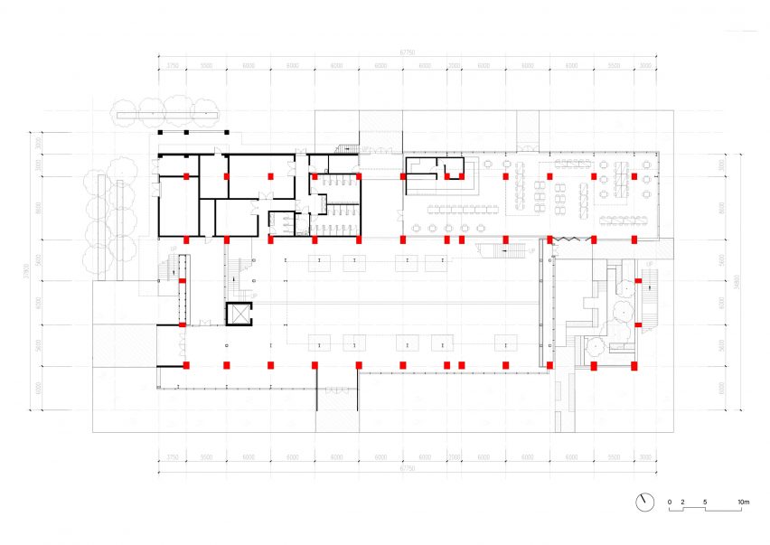 First floor plan drawing of Shajing Village Hall
