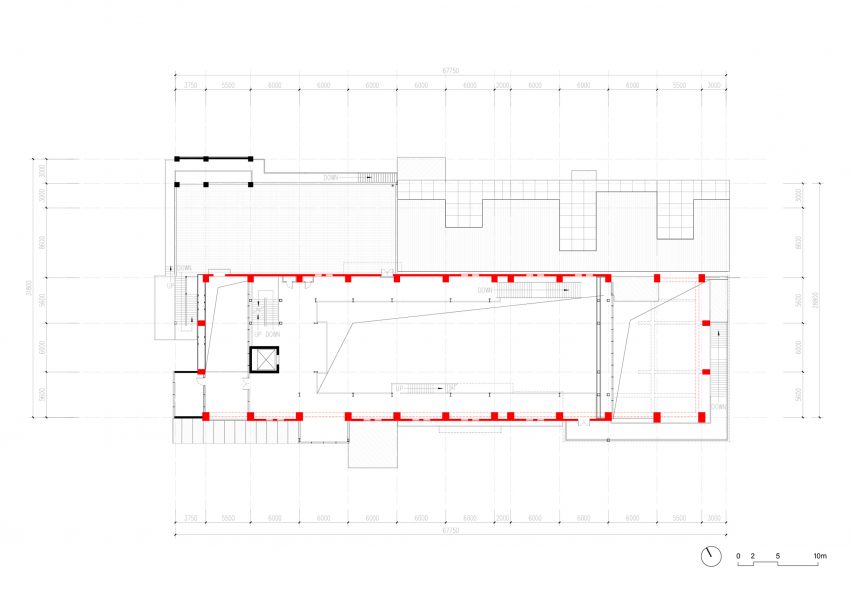 Second floor plan drawing of Shajing Village Hall