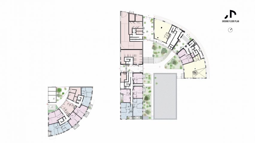 Ground floor plan of Ascension Paysagère by MVRDV