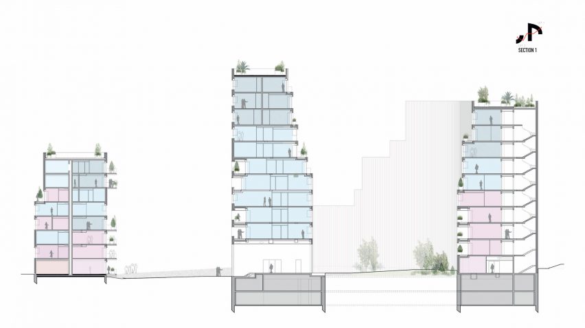 Section of Ascension Paysagère by MVRDV