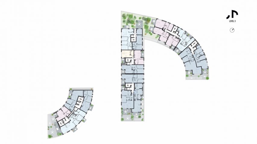 Third floor plan of Ascension Paysagère by MVRDV