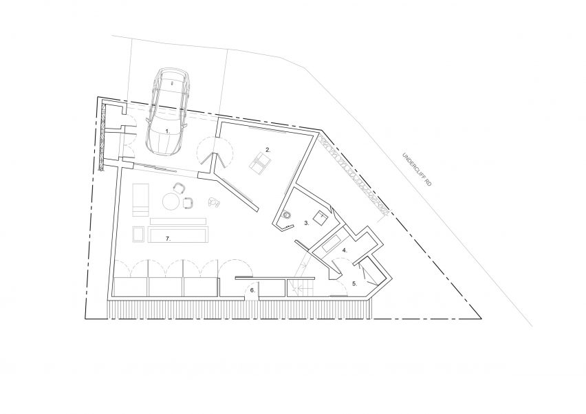 Lower ground floor plan of Matopos by Atelier Andy Carson