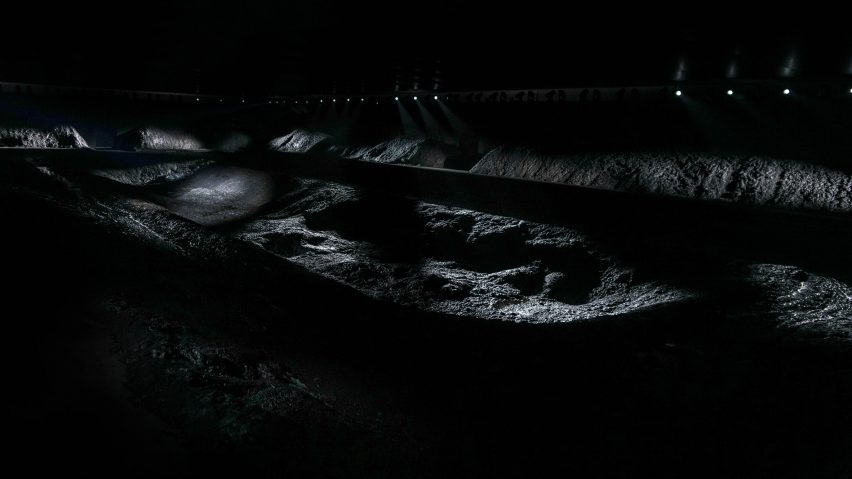 Santiago Sierra creates mud runway for Balenciaga during Paris Fashion Week