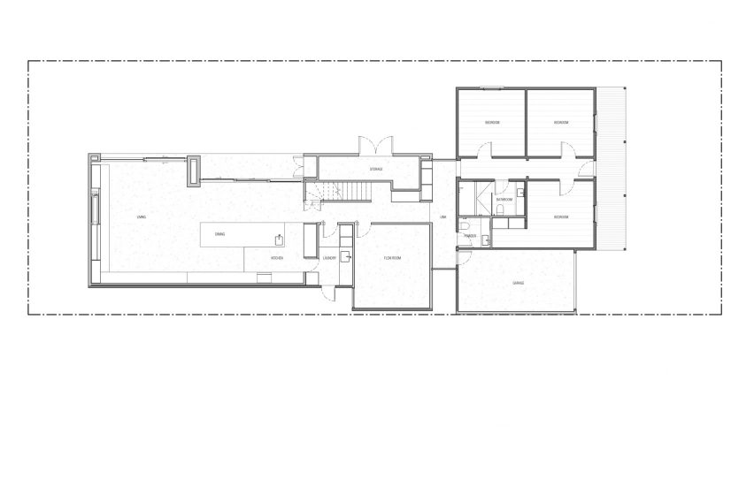 Ground floor plan of Barwon Heads House by Adam Kane Architects