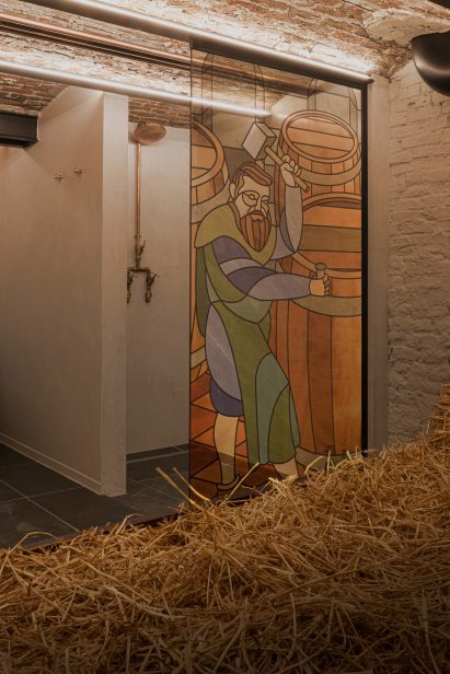 Spa stained-glass screen