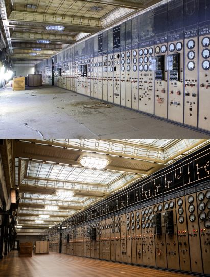 Control Room A before and after