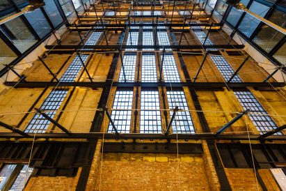 Retained wall at Battersea Power Station