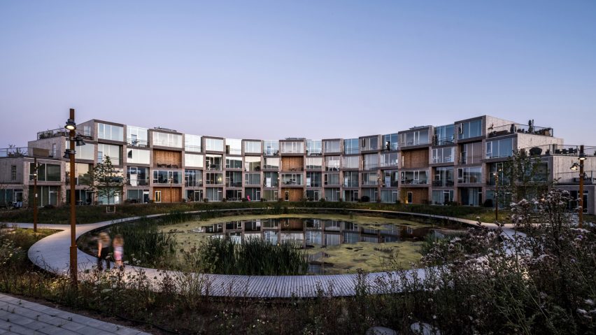 spiral-shaping housing development in Aarhus by BIG