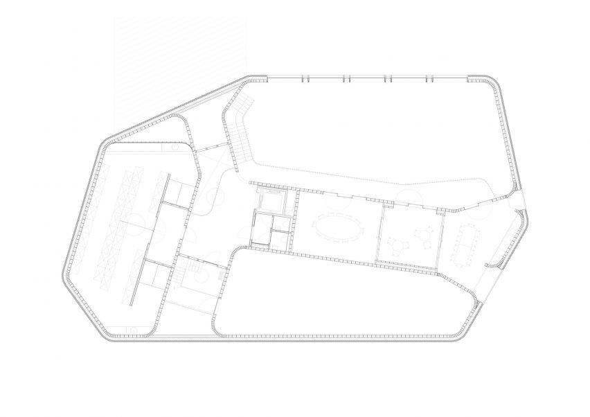 First floor plan of the Antwerp police station by Bovunbouw Architectuur