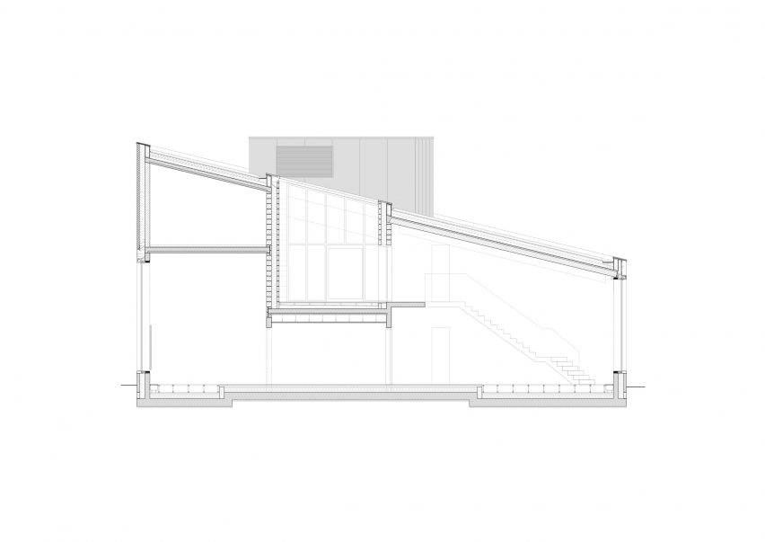 Section drawing of the Antwerp police station by Bovenbouw Architectuur