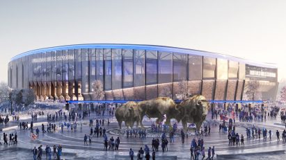 Exterior of Buffalo Bills stadium by Populous