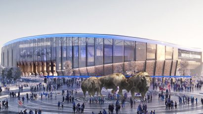 Exterior of Buffalo Bills stadium by Populous