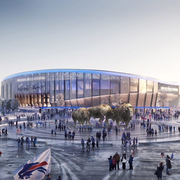 Exterior of Buffalo Bills stadium by Populous