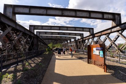 Converted railway bridge in Manchester