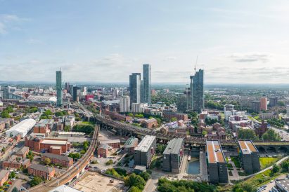 Aerial view of Manchester