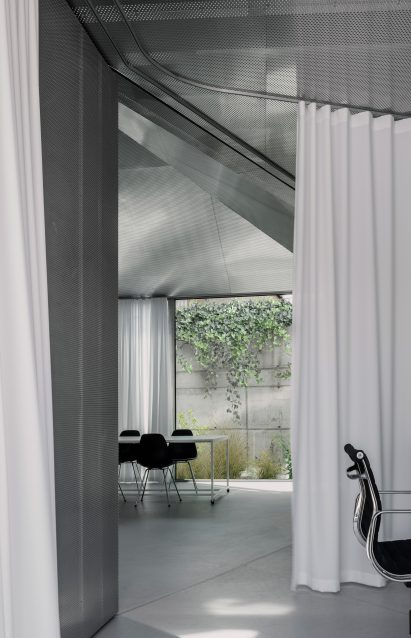Curtain partitions inside the Modular Research Centre in Czech Republic