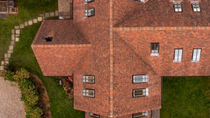 Drone view of Conservation Rooflight by The Rooflight Company