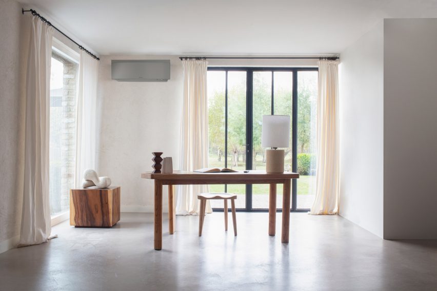 Daikin air conditioning unit in a dining room