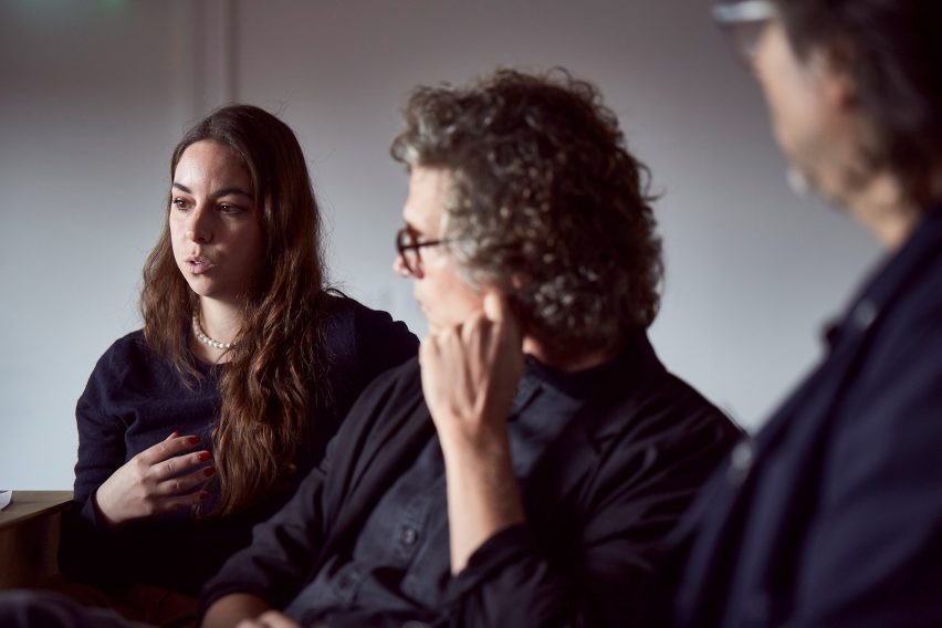 Holly Fraser and Simone Bossi in discussion