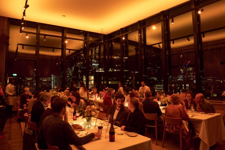 Dezeen Awards judges at dinner at One Hundred Shoreditch