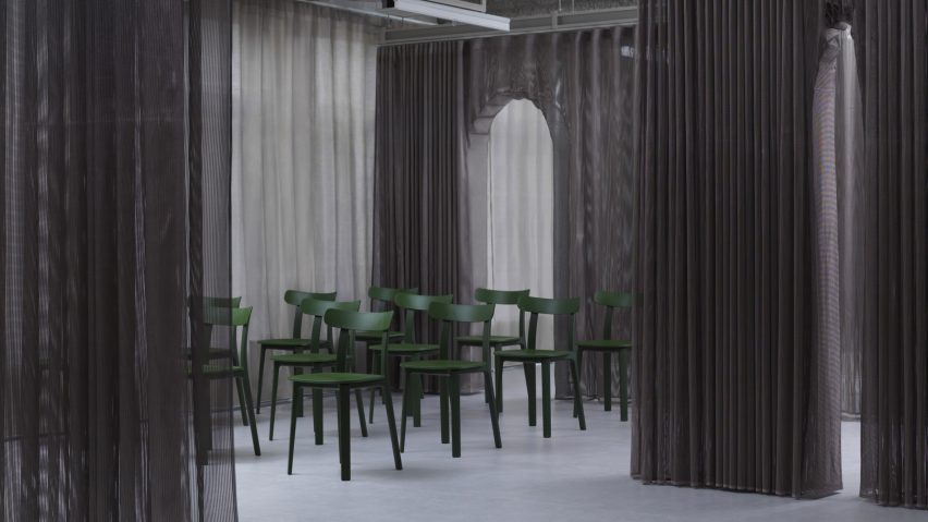 Interior image of a workspace at the showroom