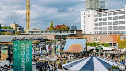 Installations in a square at Dutch Design Week