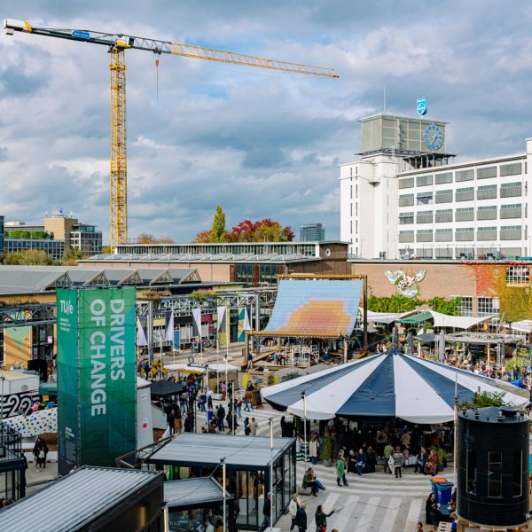 Installations in a square at Dutch Design Week