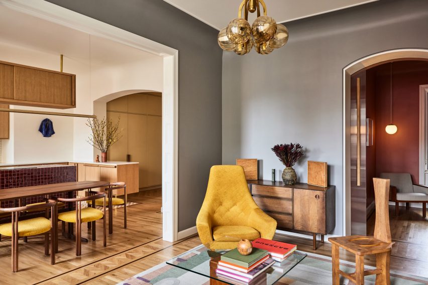 Dining room and living room view