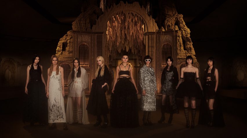 Eva Jospin carves architectural grottos into stacked cardboard for Dior runway show
