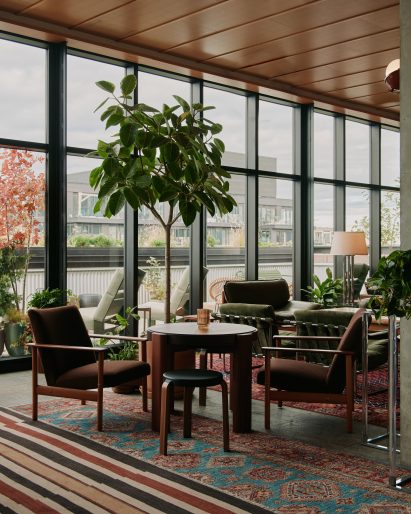 Various seating designs and planting