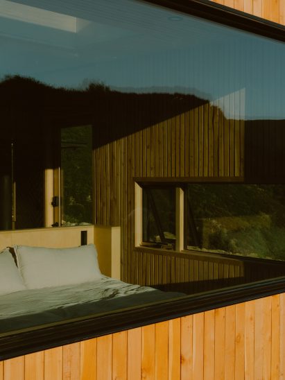 Window looking into micro cabin