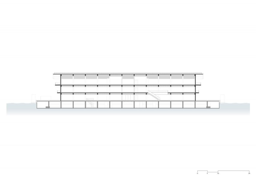 Floating Office Rotterdam, long section