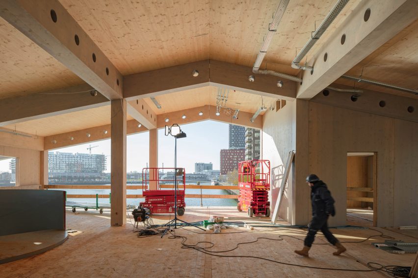 Floating Office Rotterdam under construction