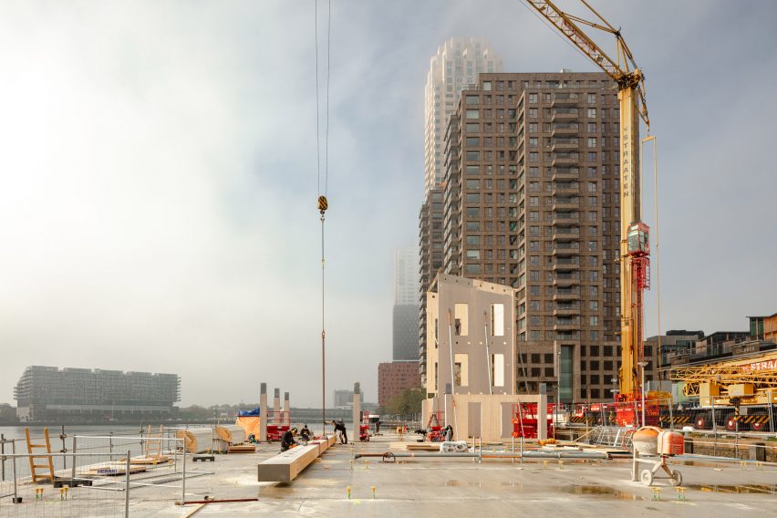 Floating Office Rotterdam under construction