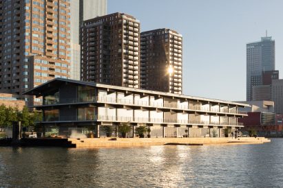 Exterior of Floating Office Rotterdam by Powerhouse Company