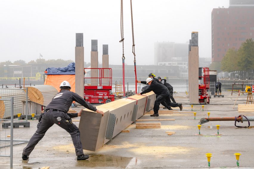 Floating Office Rotterdam under construction