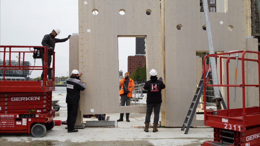 Floating Office Rotterdam under construction