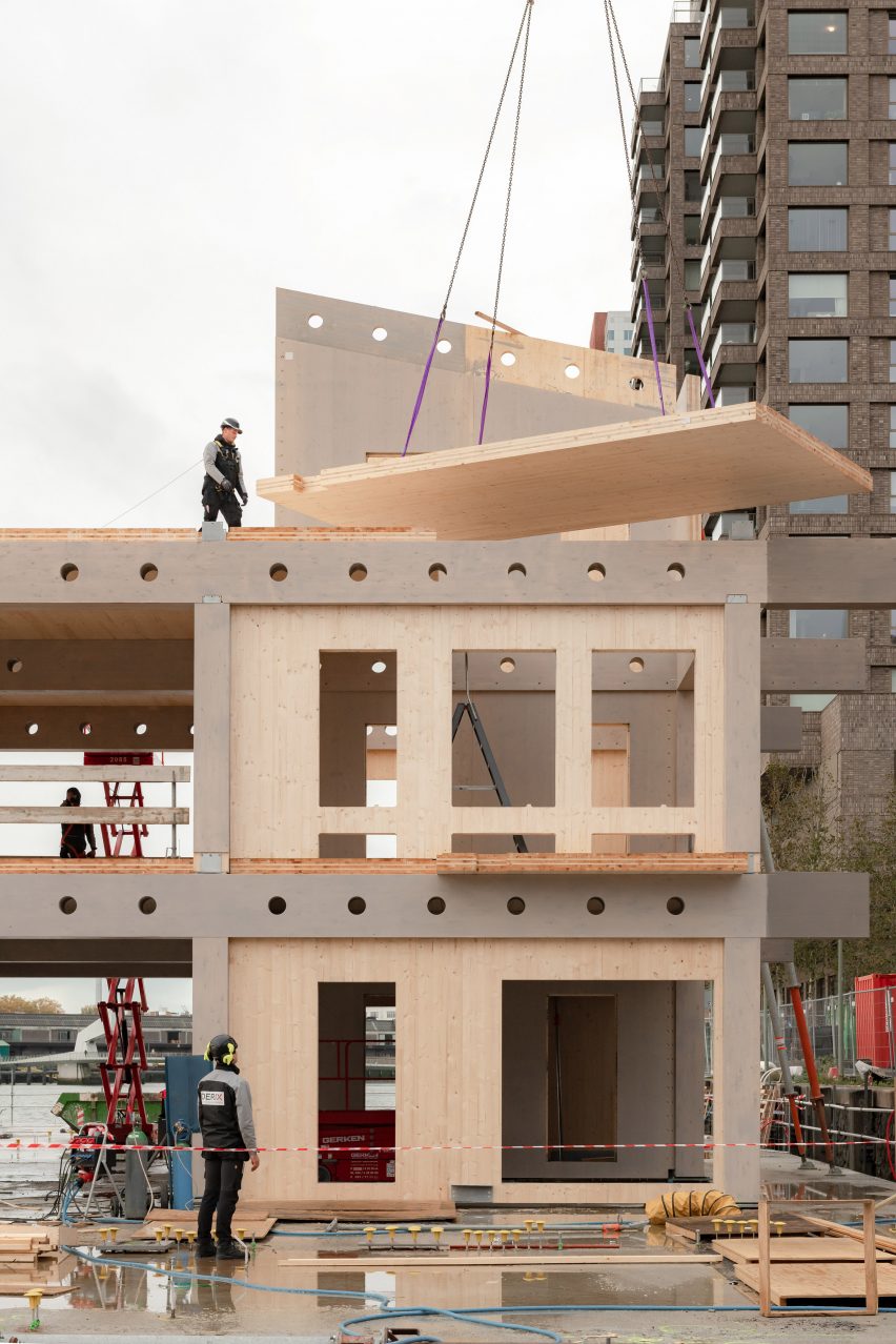 Floating Office Rotterdam under construction