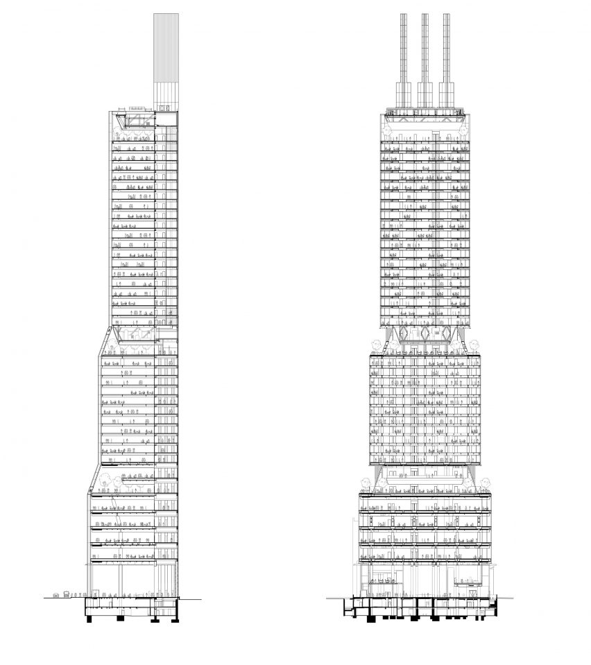 Drawings of 425 Park Avenue by Foster + Partners