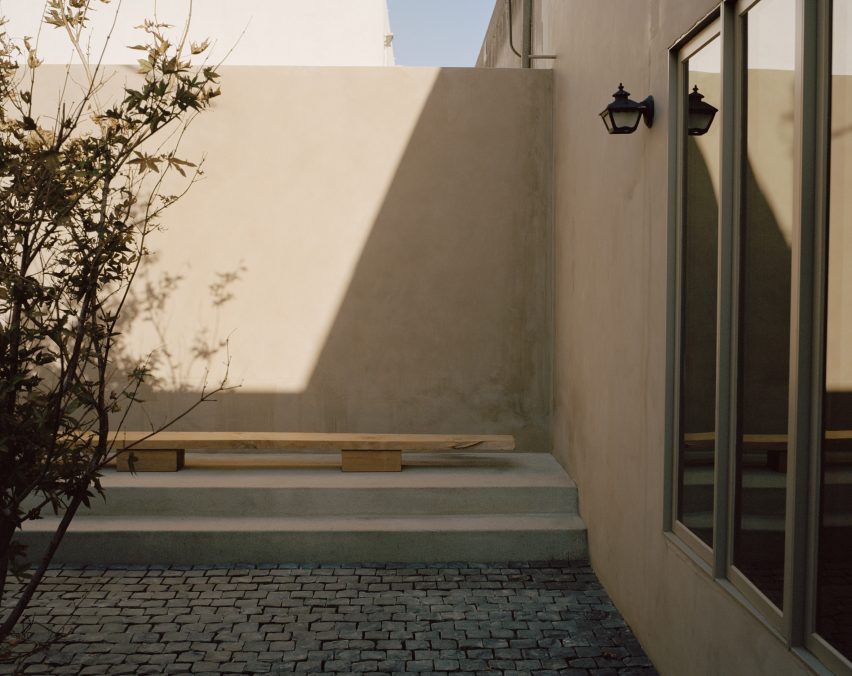 Courtyard with low bench