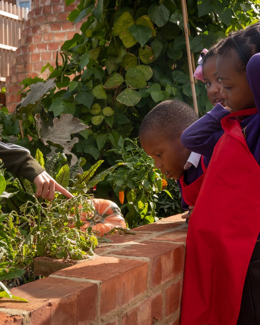 Children outside of The Hackney School of Food by Surman Weston