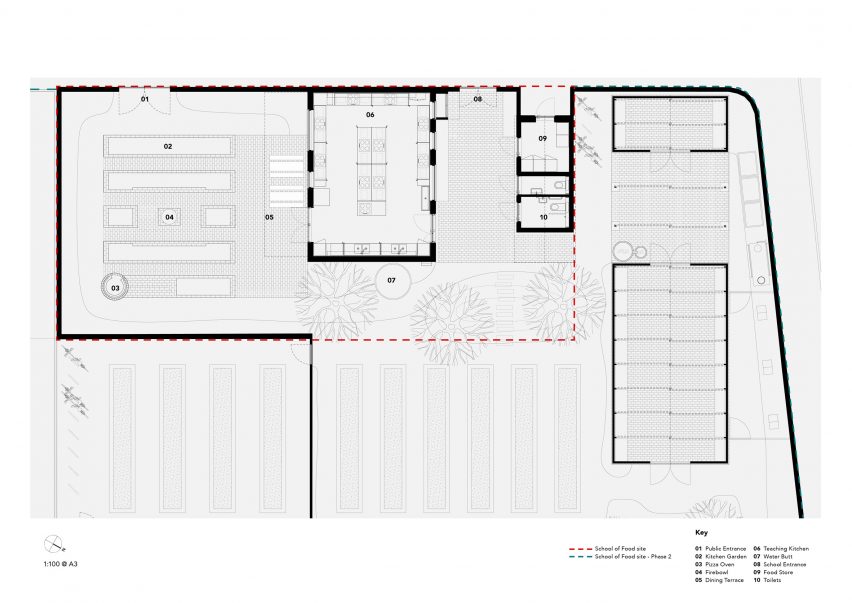 Ground floor plan of The Hackney School of Food by Surman Weston