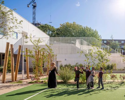 Image of children playing in the playground at Edith Neville Primary School