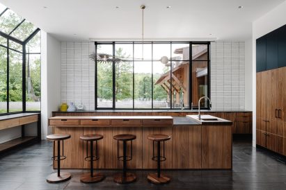 Kitchen featuring walnut millwork