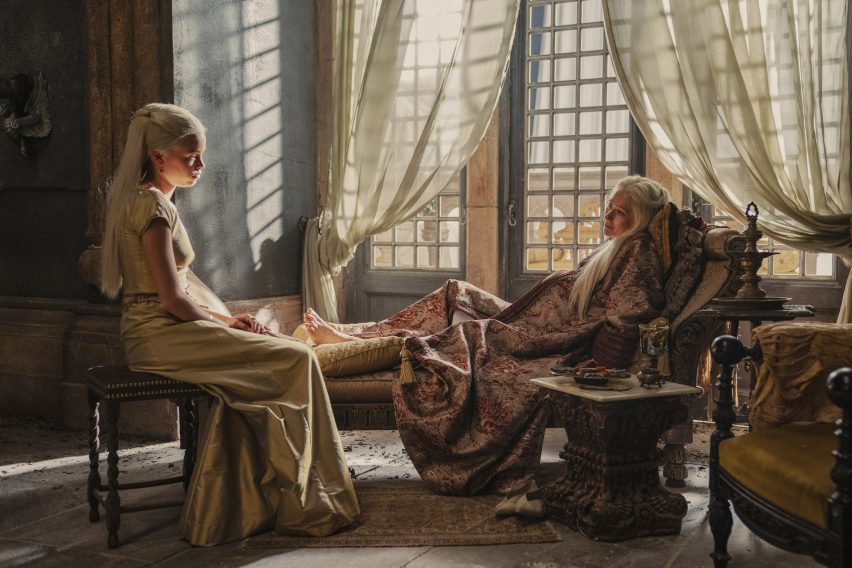House of the Dragon room with sheer curtains