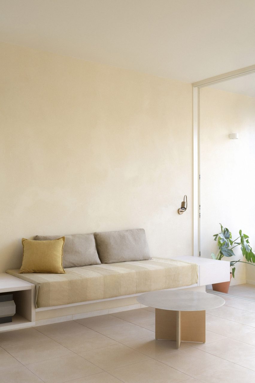 Living room inside Iceberg apartment by Laila Architecture